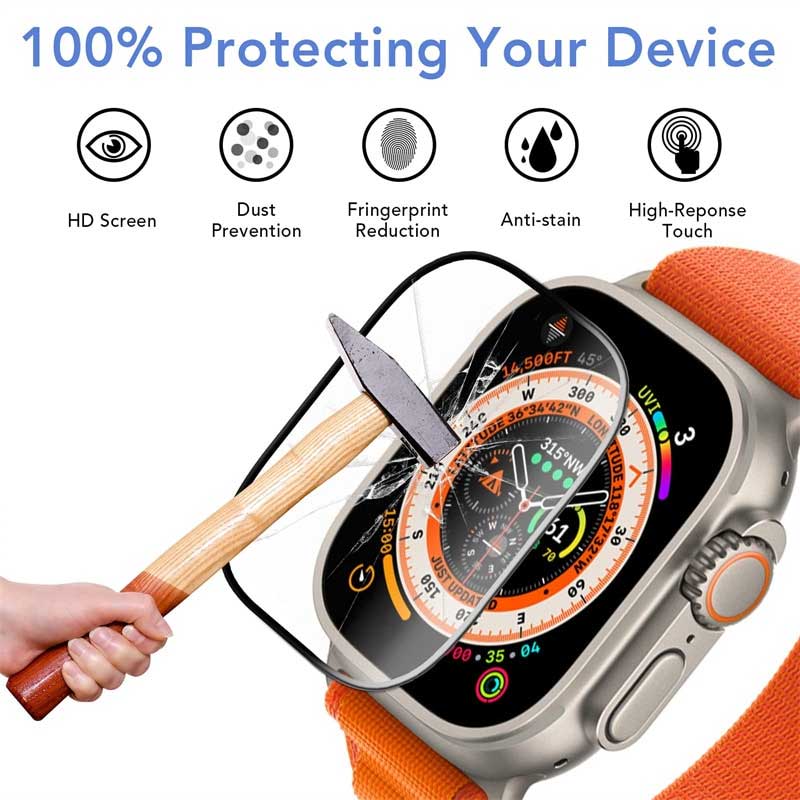 KUZOOM 9h Hardness Full Cover Glass Ultra Thin Protector Film For iWatch Ultra 49mm
