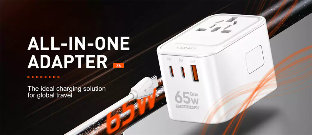 LDNIO Z6 65W 3 USB Ports GaN Travel Adapter