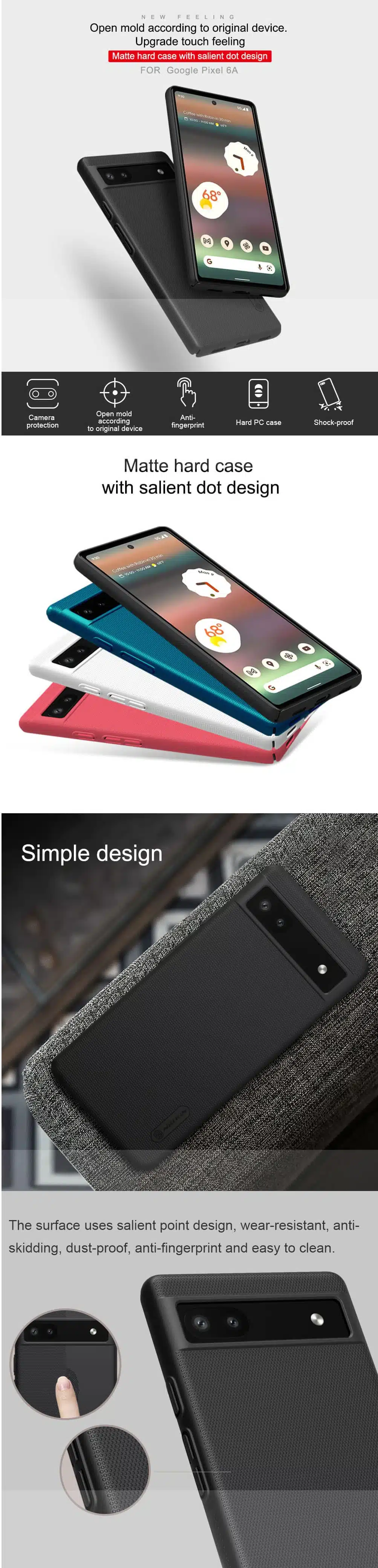 Nillkin Google Pixel 6A Super Frosted Shield Matte Case