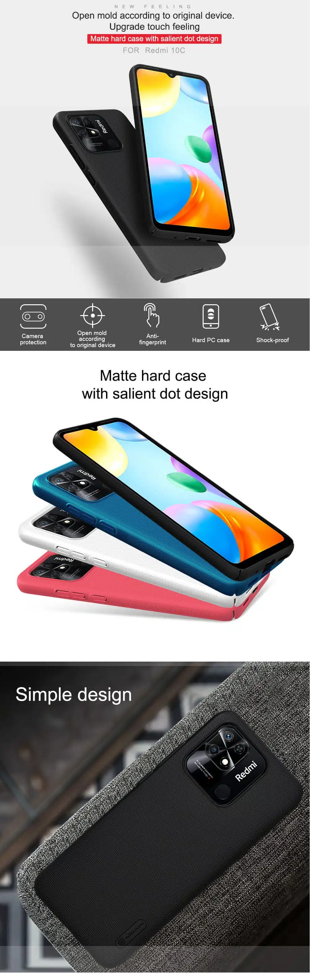 Nillkin Redmi 10C Super Frosted Shield Case