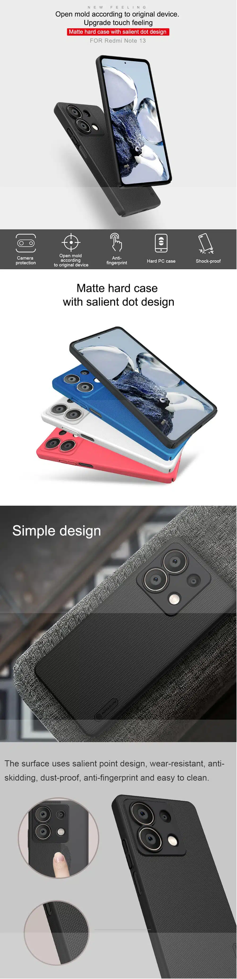 Nillkin Redmi Note 13 Super Frosted Shield Case