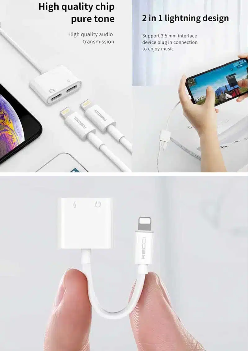 Recci RDS-A01 2 in 1 Lightning Converter