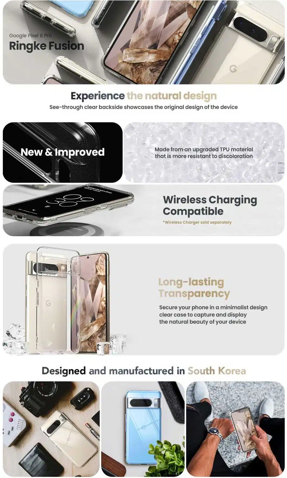 Ringke Google Pixel 8 Pro Fusion Clear Case