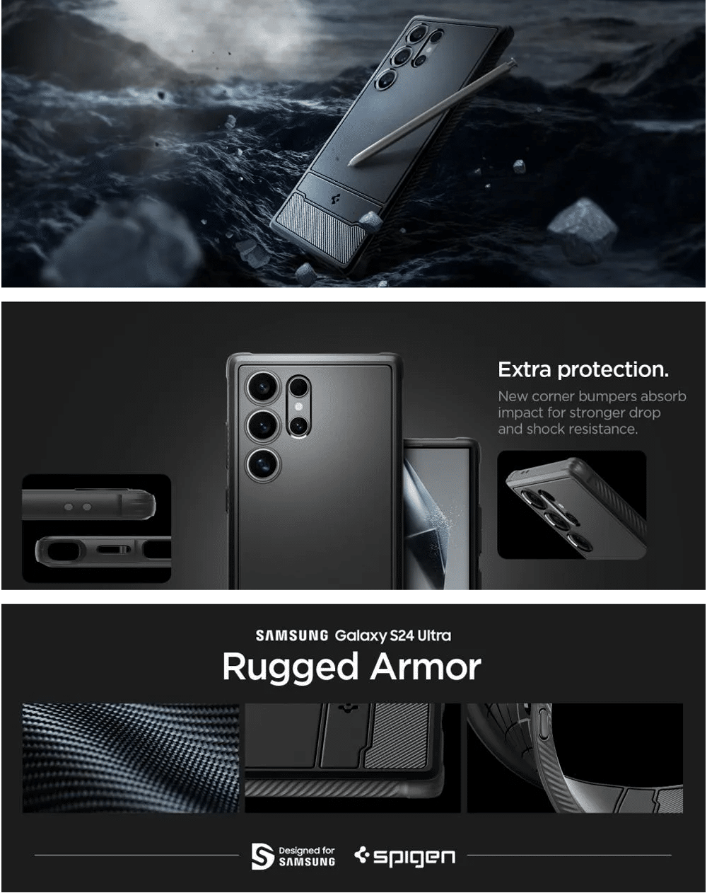 Spigen Samsung Galaxy S24 Ultra Rugged Armor Case