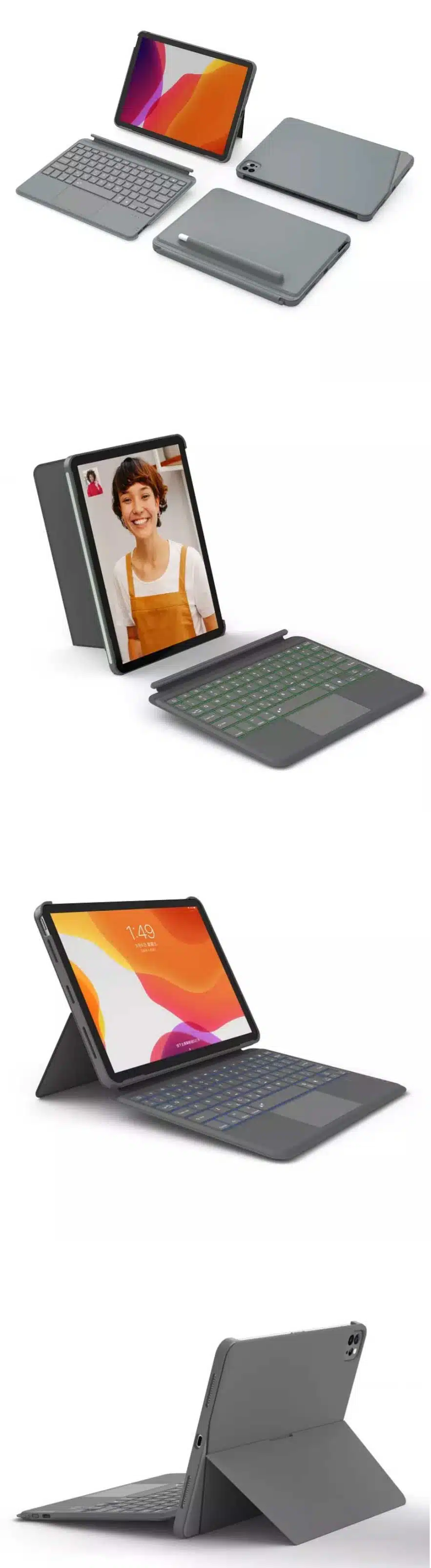 WiWU Combo Touch Keyboard Case for iPad 10.2/10.5/10.9/11 Inch