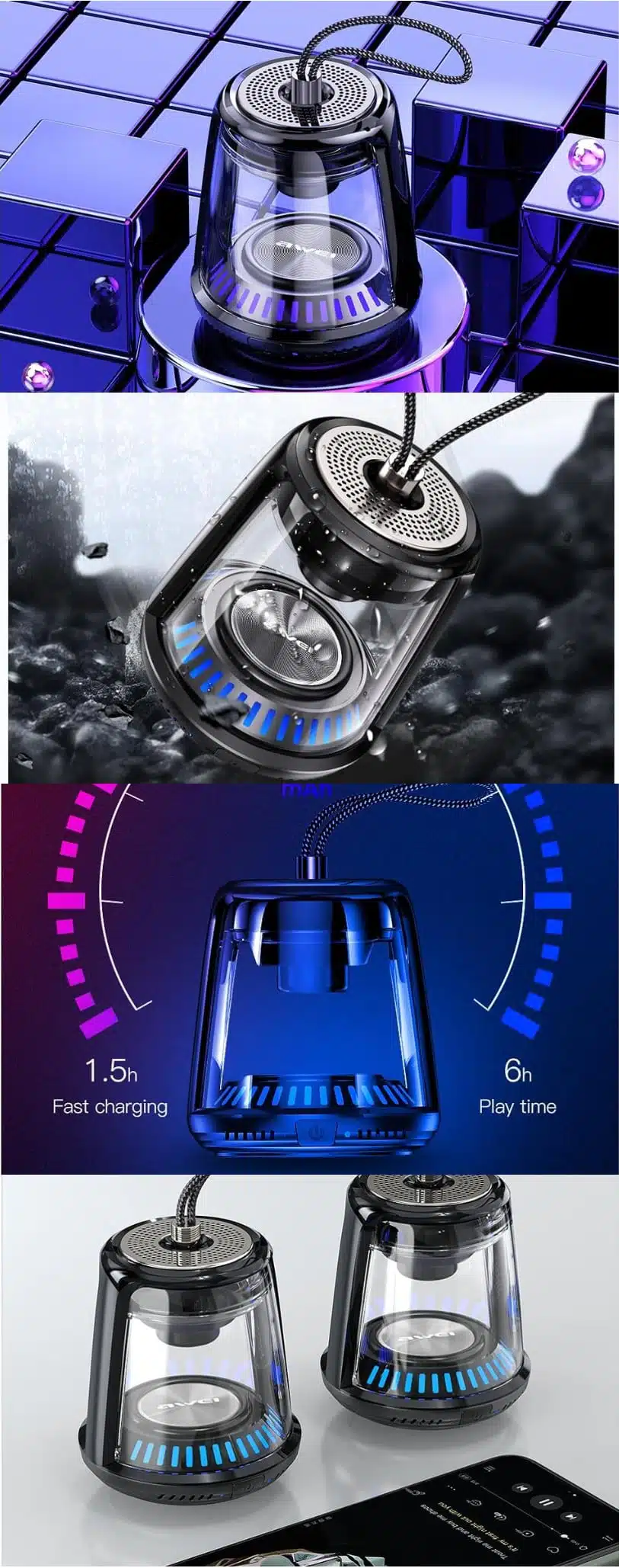 AWEI Y666 Mini Portable Bluetooth Speaker