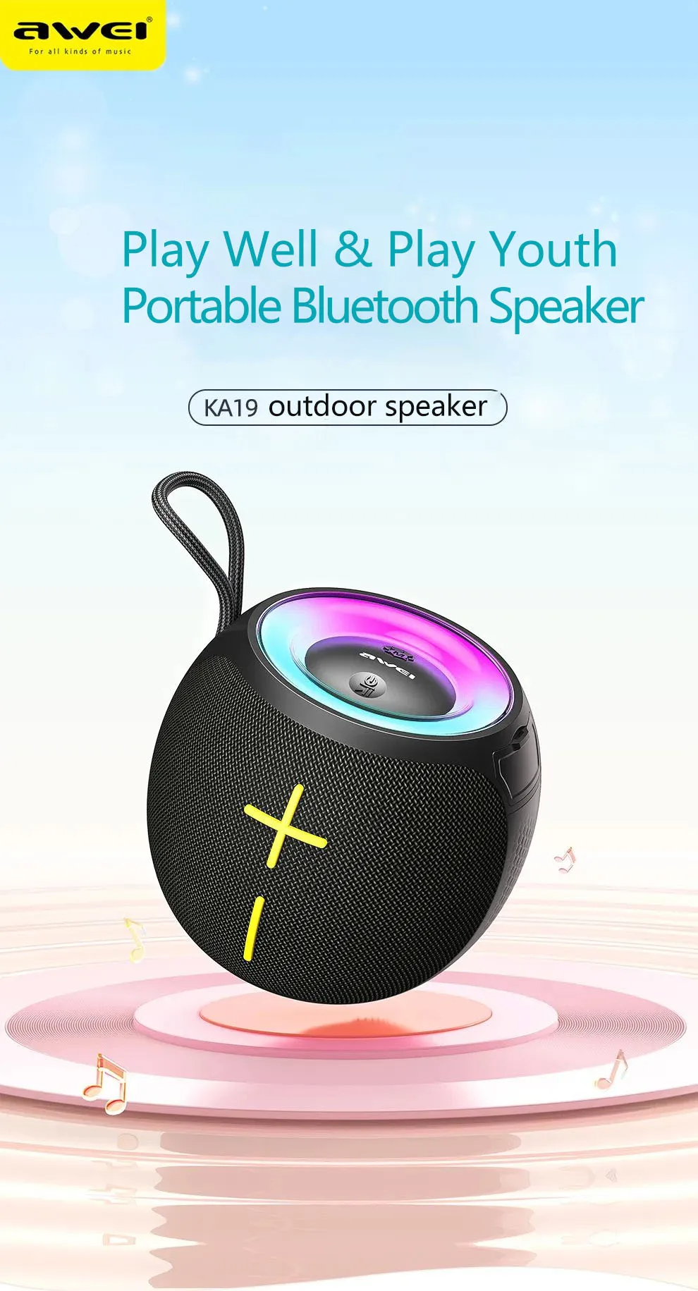 Awei KA19 12W Portable Bluetooth Speaker 2
