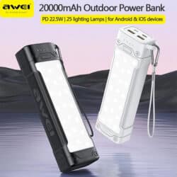 Awei P175K 22.5W 20000mAh PowerBank With Strong Flashlight