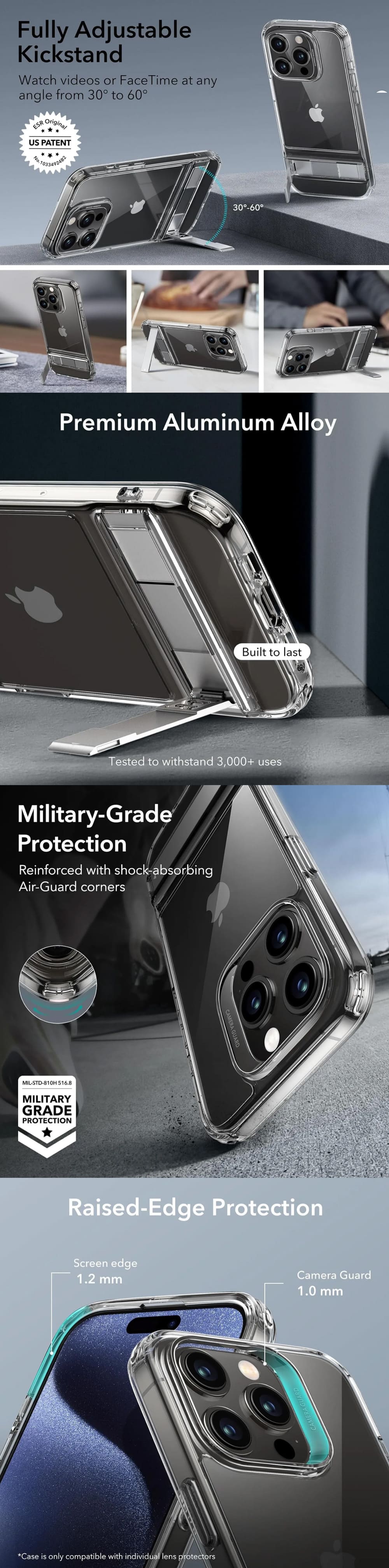 ESR iphone 15 Pro/15 Pro Max Boost Kickstand Case
