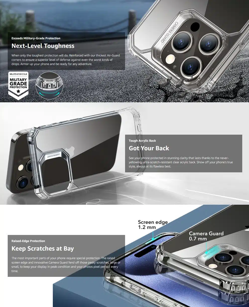 ESR iphone 15 Pro Max Air Armor Clear Case