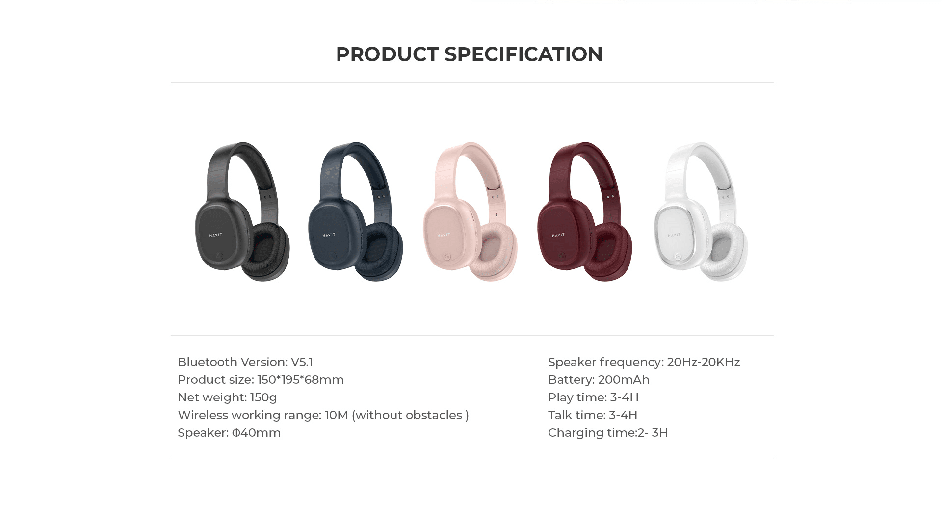 Havit H2590BT Pro Wireless Headphone 14