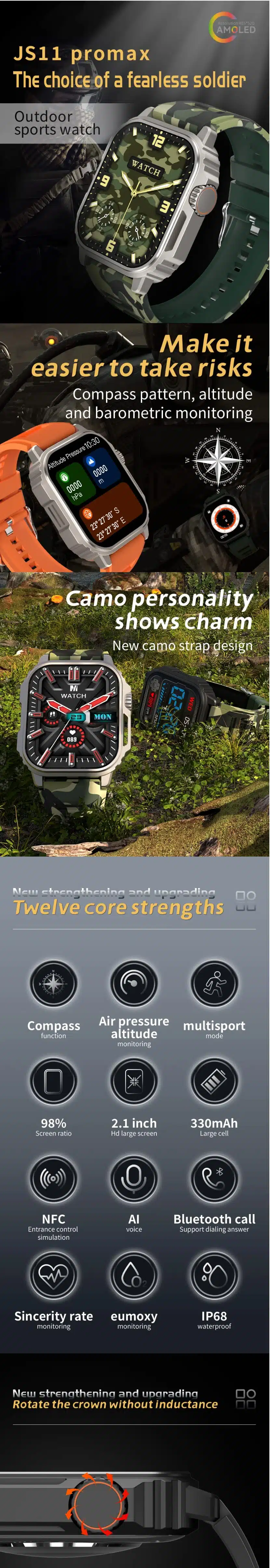 JS11 Pro Max Smart Watch With GPS