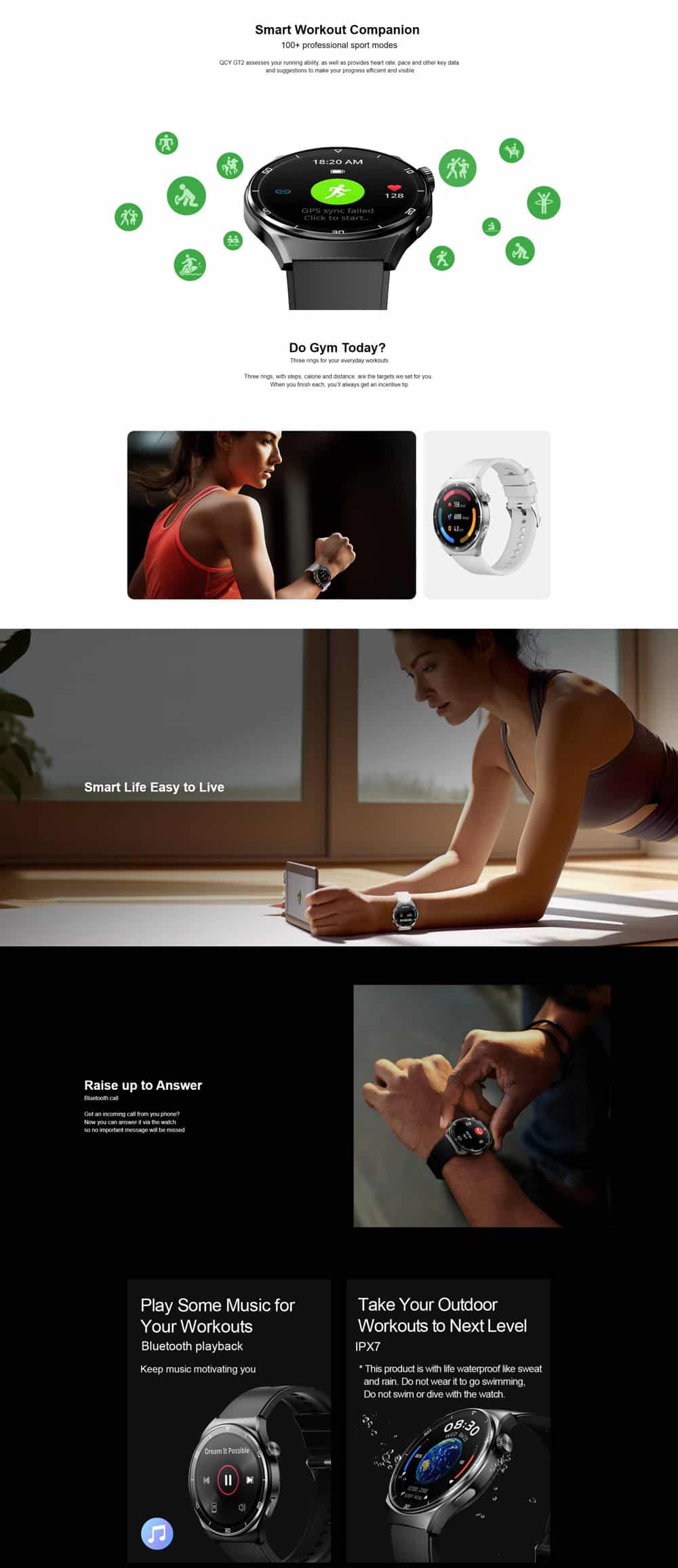 QCY GT2 AMOLED Bluetooth Calling Smart Watch 6