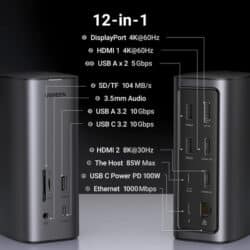 Ugreen CM555 Revodok Pro 312 12-in-1 4k HDMI Universal Docking Station (90325)