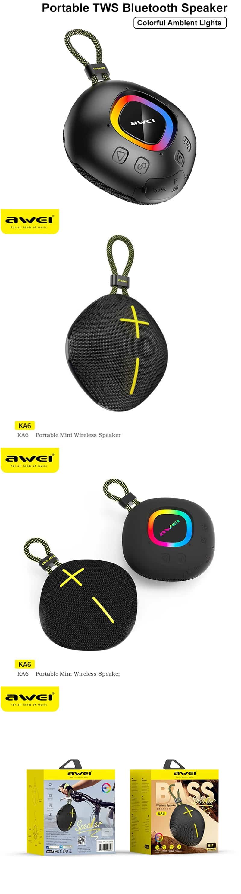 Awei KA6 Mini Wireless Portable Bluetooth Speaker