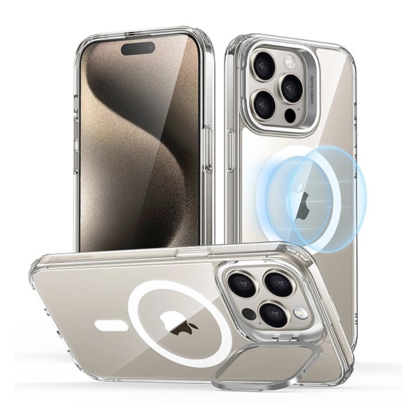 ESR iPhone 15 Pro / 15 Pro Max Classic Hybrid Case with Stash Stand (HaloLock)
