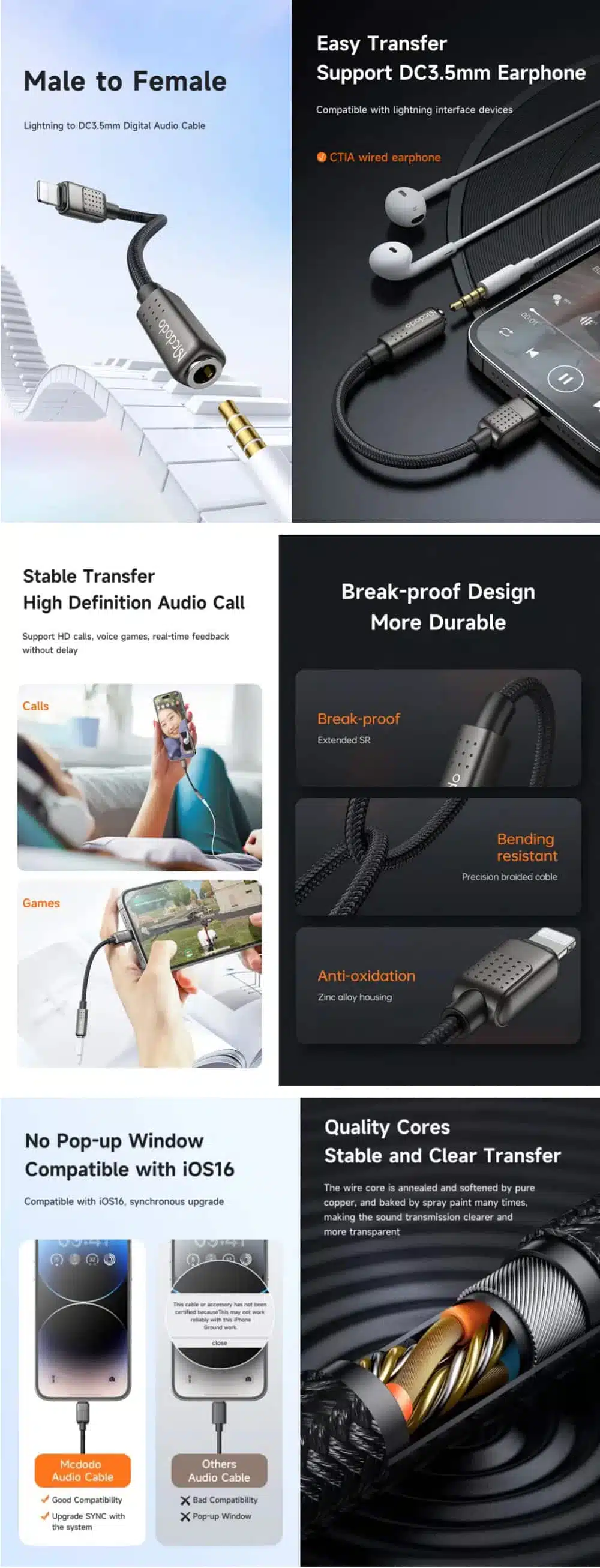 Mcdodo CA-501 Lightning to 3.5mm Dongle