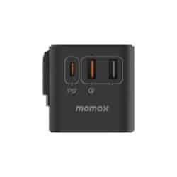 Momax UA18D 1-World+ 70W GaN 3Ports Travel Charger with Built-in USB-C Cable -65cm