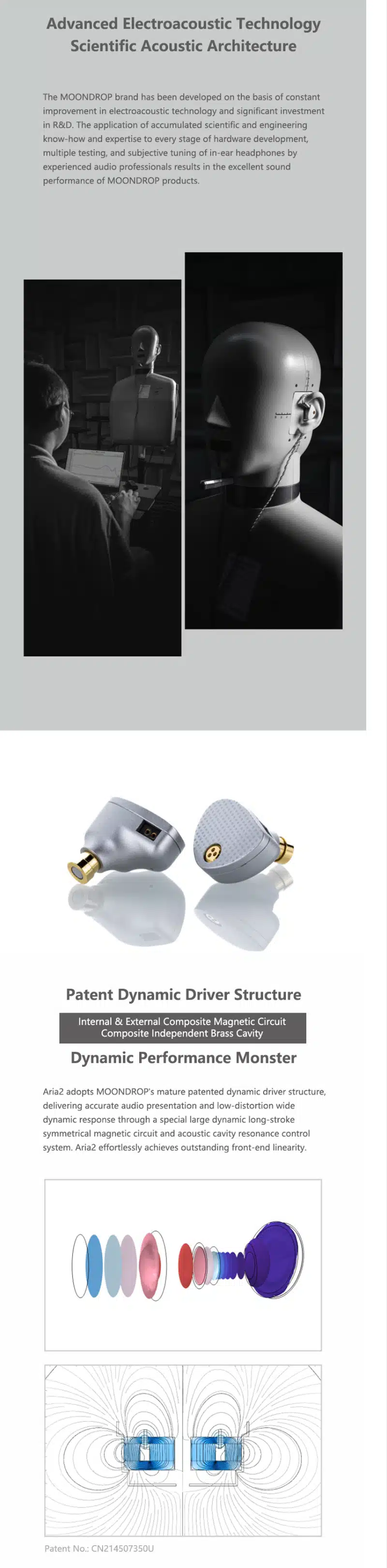 Moondrop Aria 2 Full-Field Hi-Fi Patent Dynamic Driver In-Ear Monitors