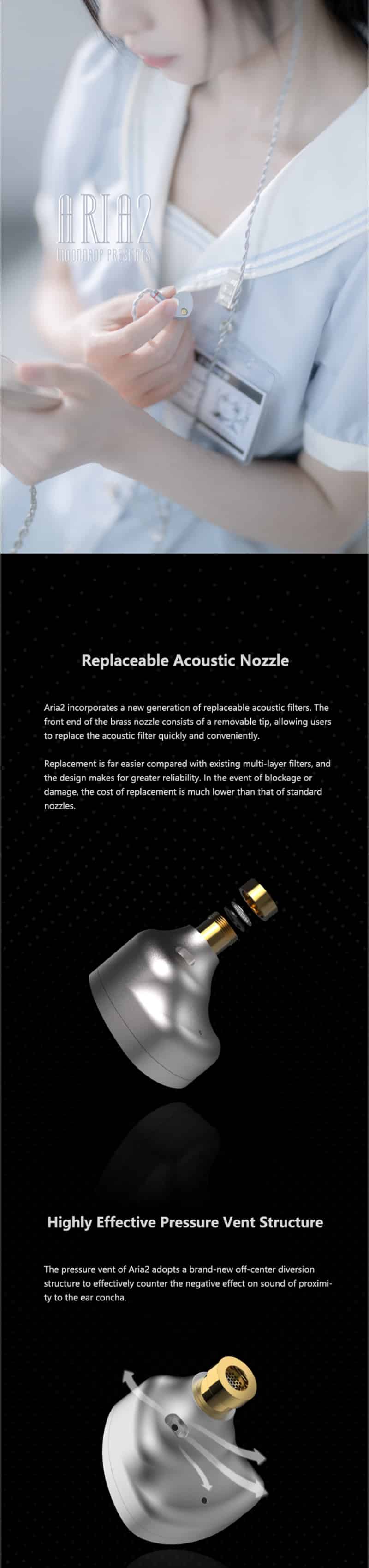 Moondrop Aria 2 Full-Field Hi-Fi Patent Dynamic Driver In-Ear Monitors