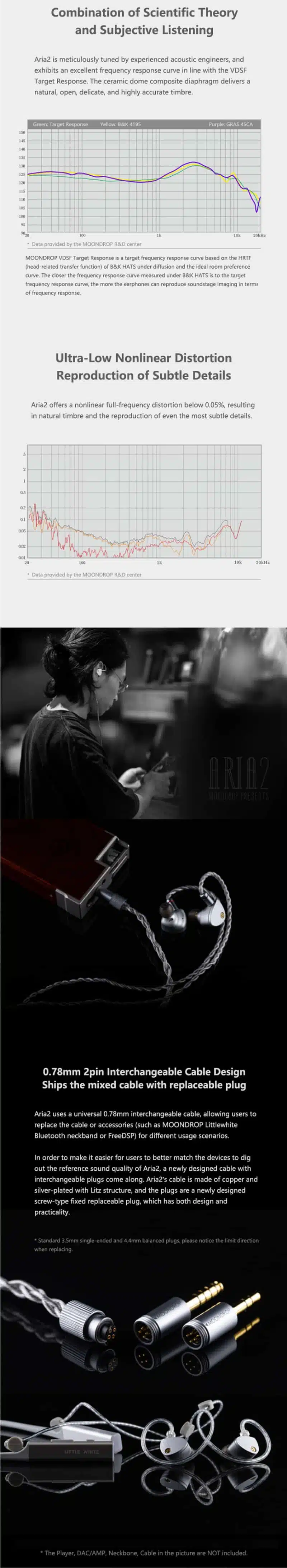 Moondrop Aria 2 Full-Field Hi-Fi Patent Dynamic Driver In-Ear Monitors