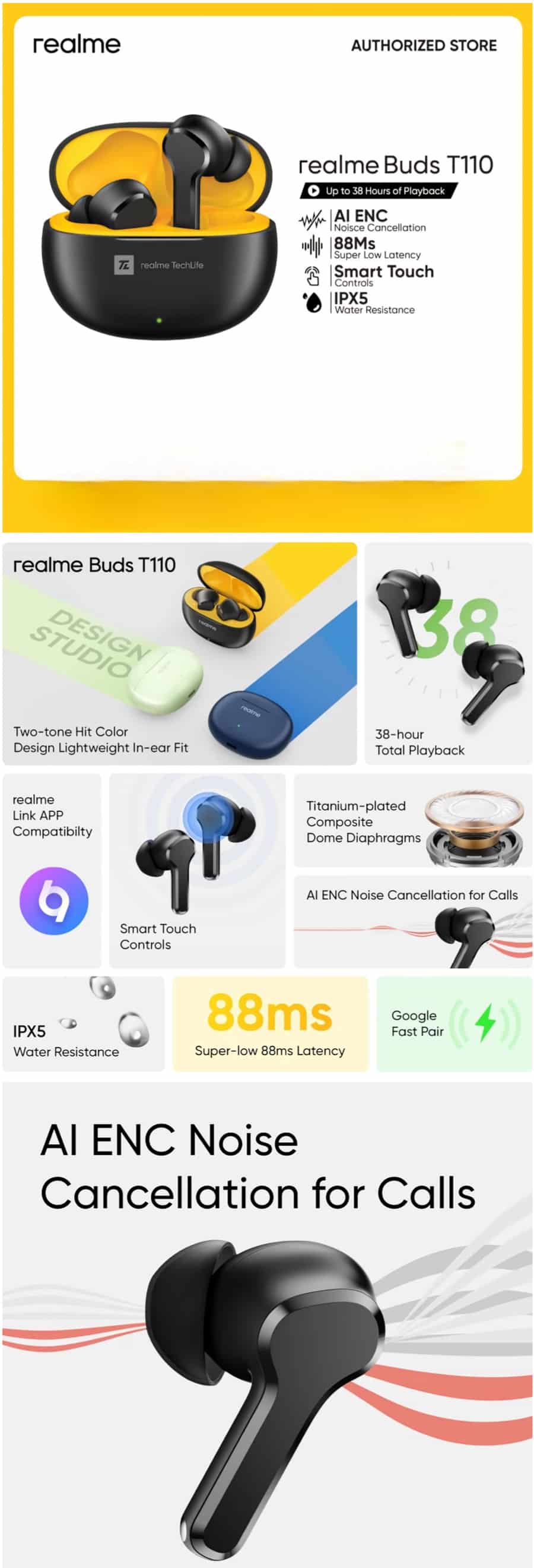 Realme Buds T110 Earbuds