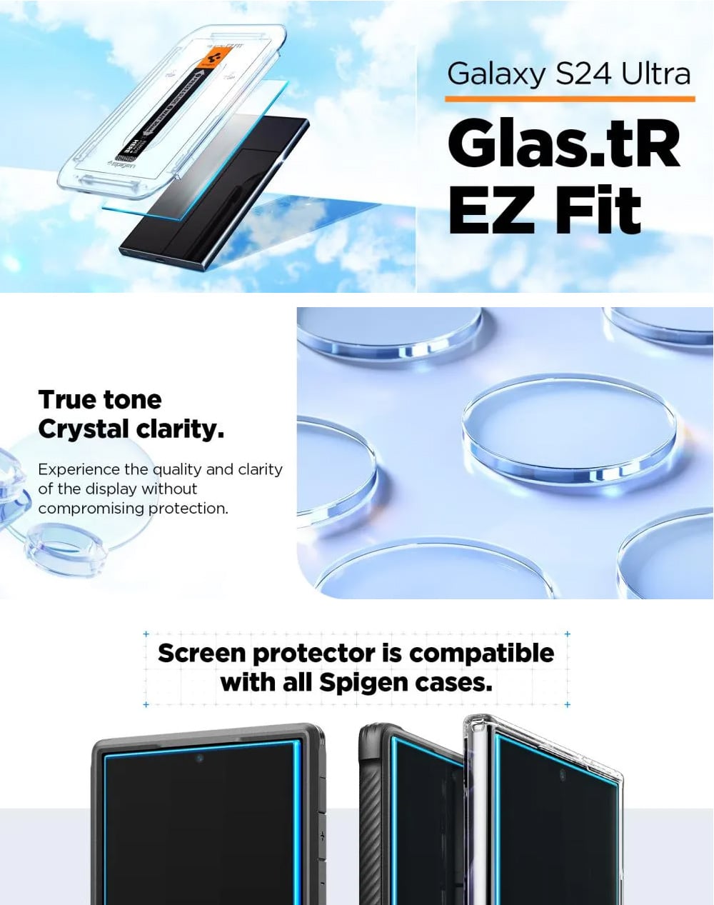 Spigen Samsung Galaxy S24 Ultra Optik Pro EZ Fit Lens Protector (2 Pack)