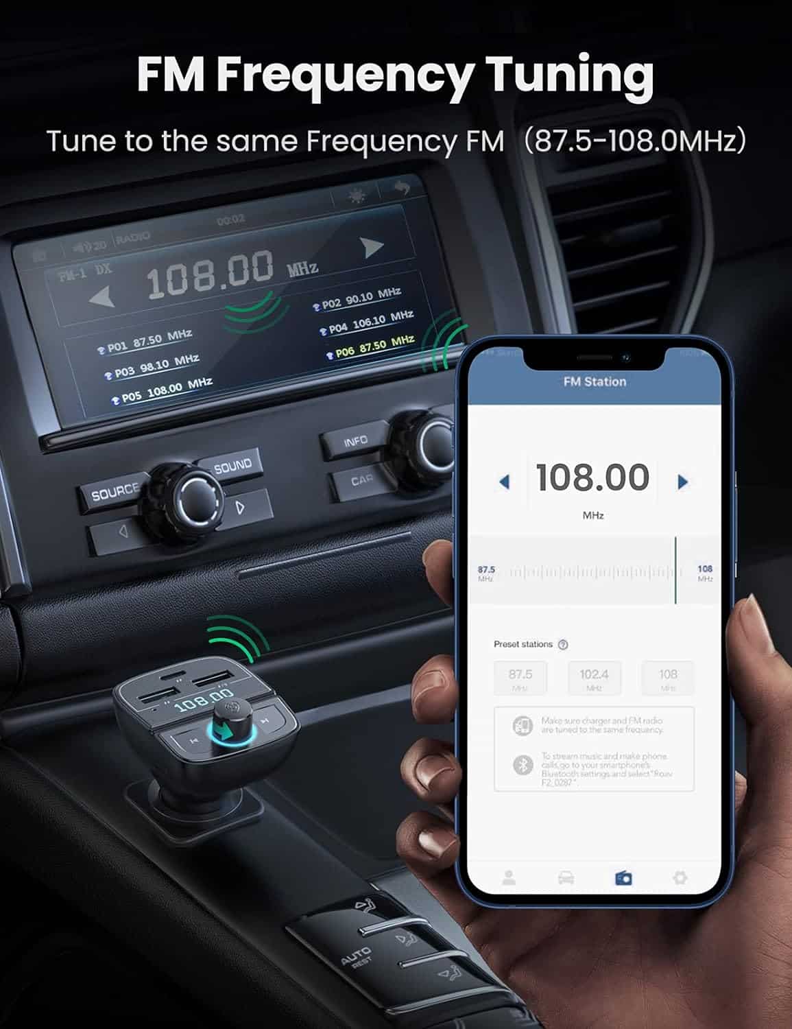 UGREEN CD229 Bluetooth FM Transmitter Car Adapter 80910 5