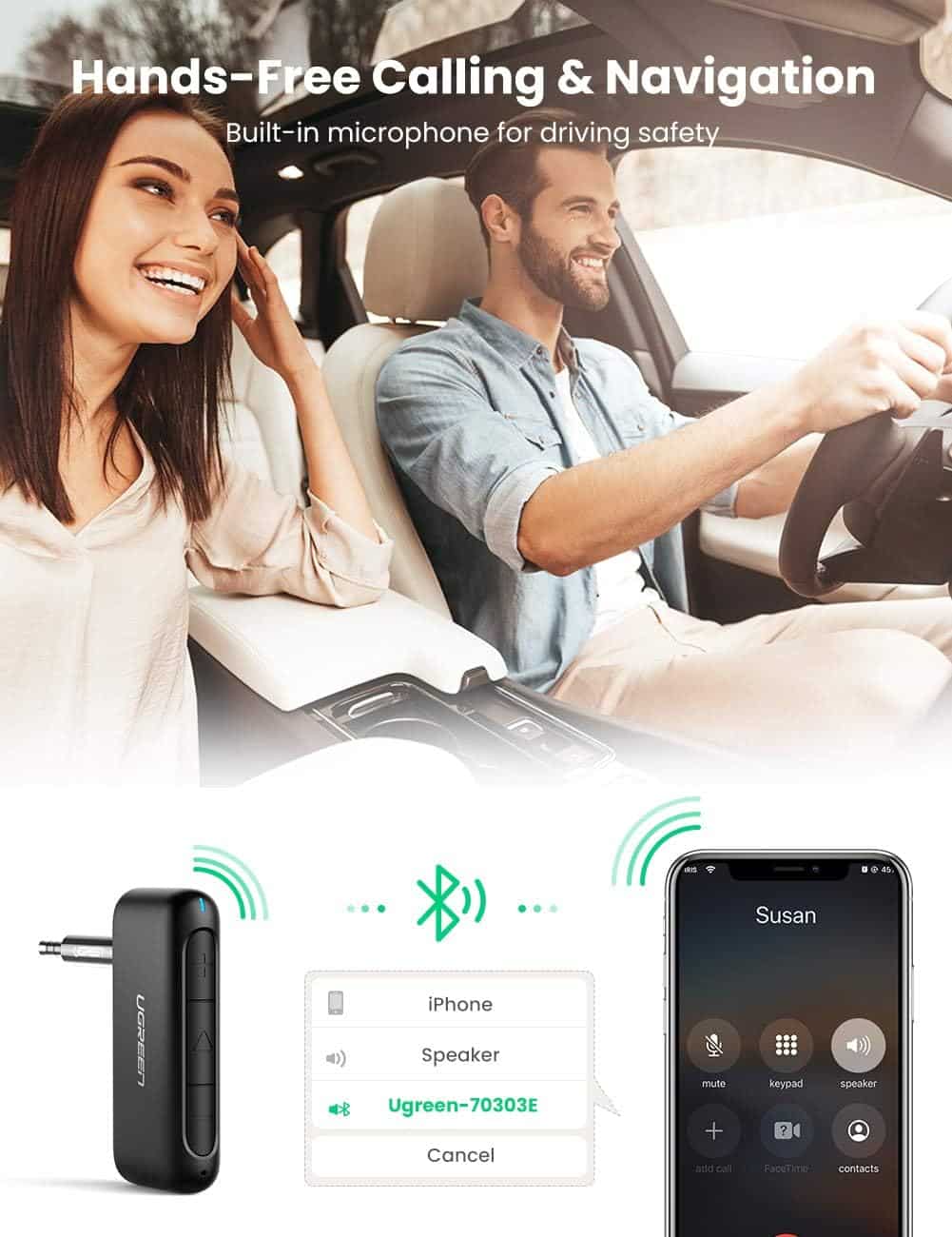 UGREEN CM276 Bluetooth 5.0 Receiver Audio Adapter 70303 3