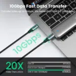 Ugreen US355 5A 240W PD USB C to USB C 3.2 Gen 2 Cable 1 Meter (80150) - Image 5