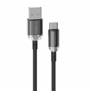 Vyvylabs VCSUC Crystal Series 3A USB to Type-C Fast Charging Data Cable 1 Meter