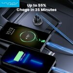 Vyvylabs VJY36A-01 Round Dot 36W Dual Fast Charge Car Charger A+A