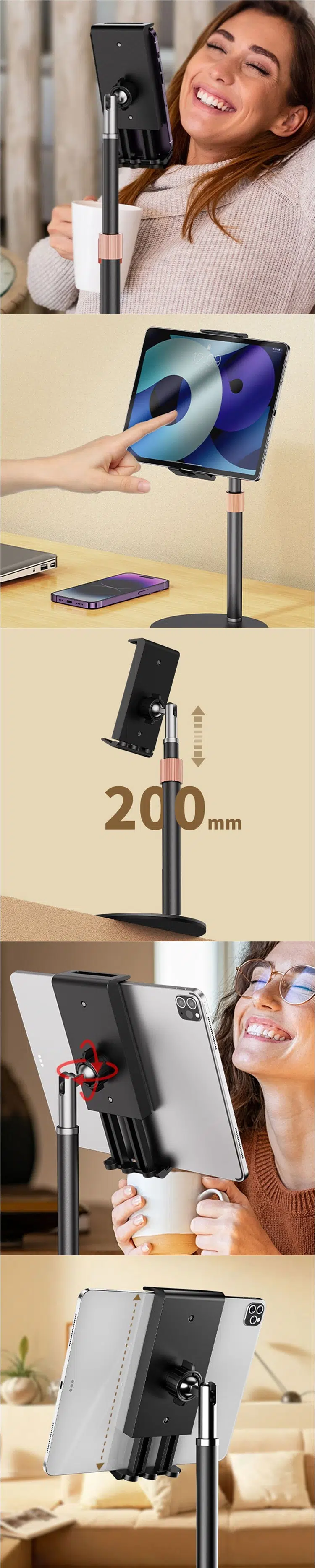 WEKOME WA-S100 Height Angle Adjustable Anti-slip Extendable Phone Stand Holder