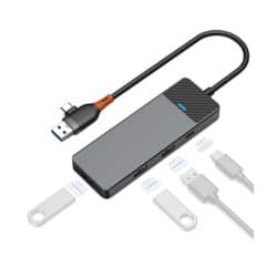 WiWU A431C Linker 4 in 1 USB-A & USB-C Hub