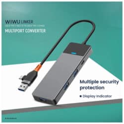 WiWU A431C Linker 4 in 1 USB-A & USB-C Hub