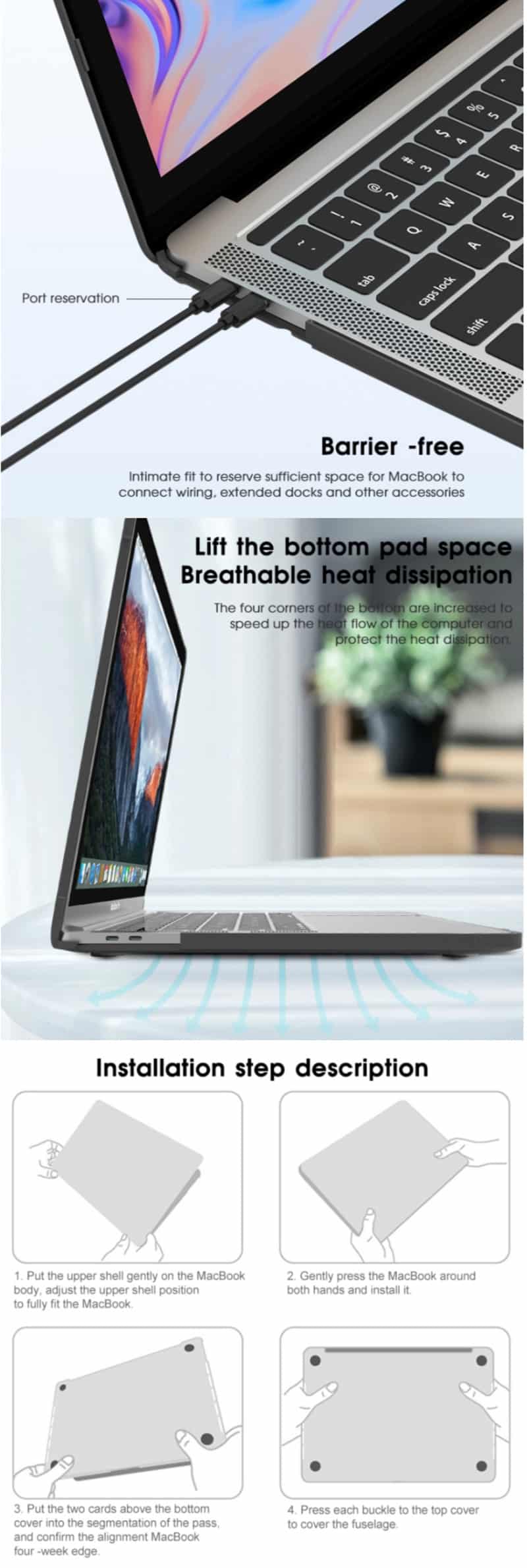 WiWU Macbook Air 13.6"/15.6" Haya Shield Case