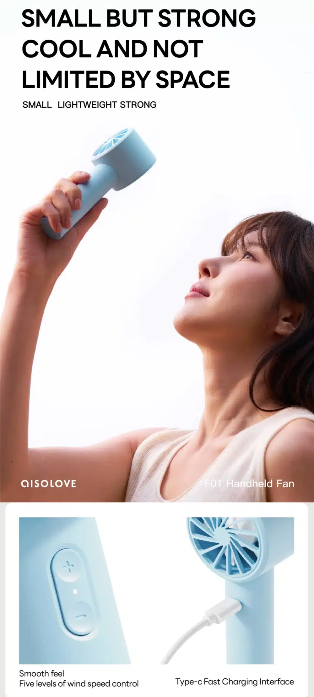 Xiaomi F01 Aisolove Portable Handheld Turbo Fan