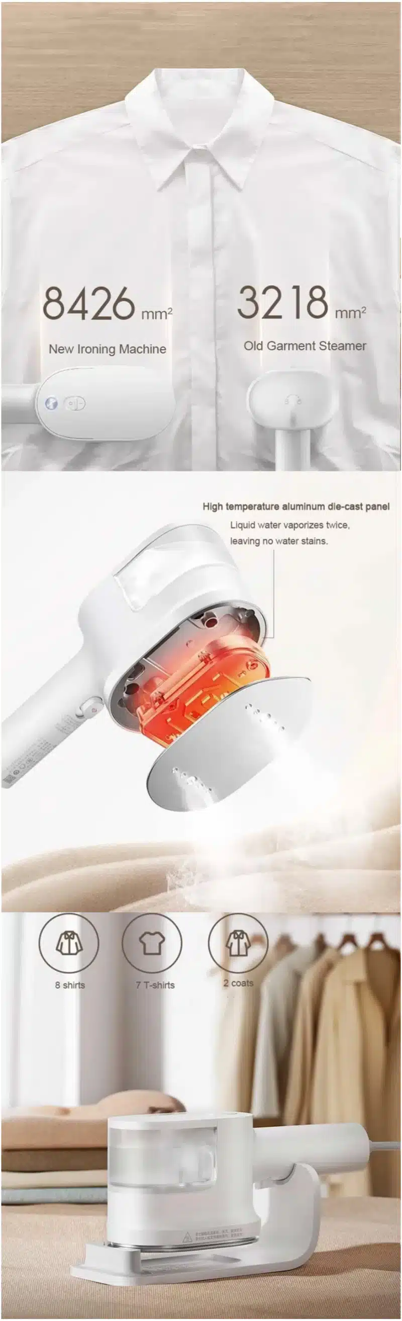 Xiaomi Mijia Handheld 30kPa Steam Iron Mite Removal for Clothes