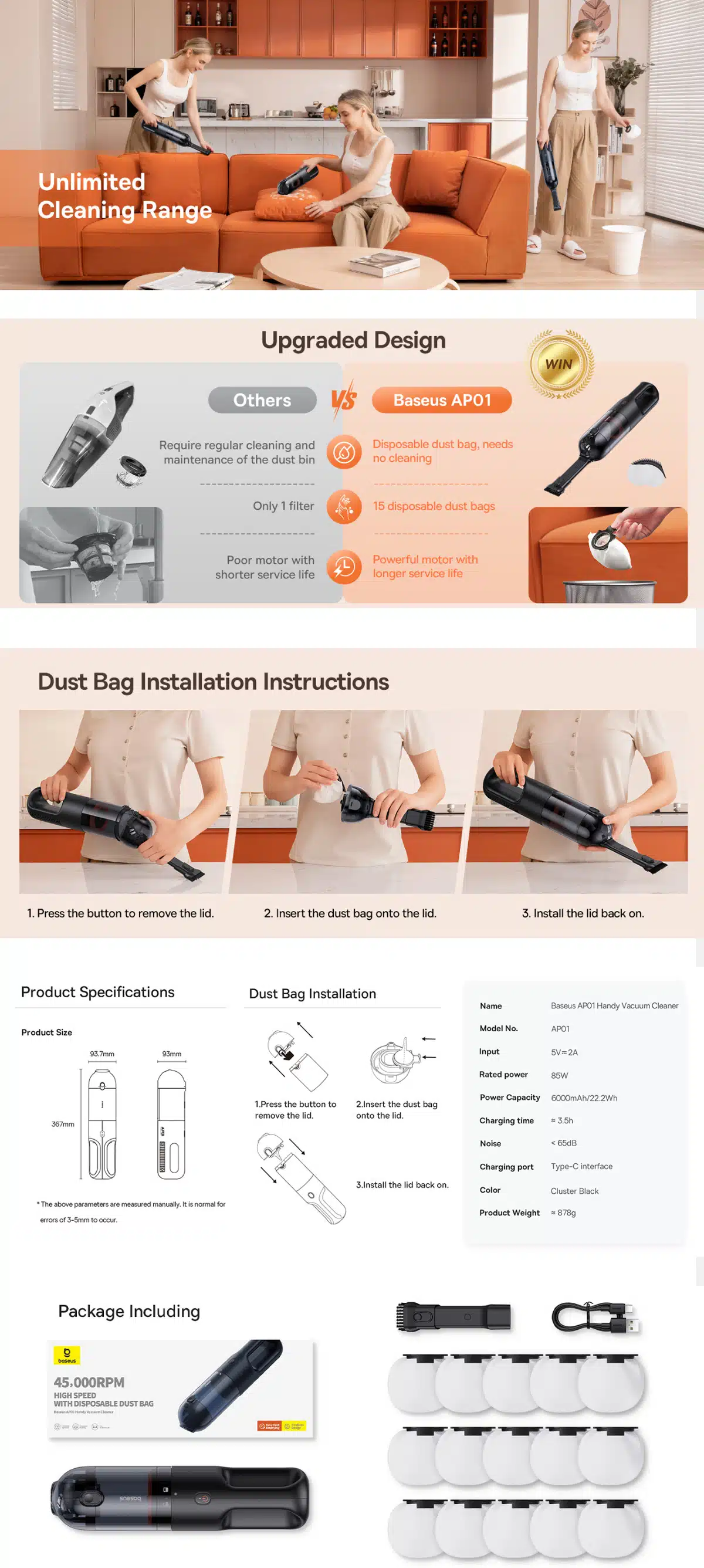Baseus AP01 Handheld Vacuum Cleaner