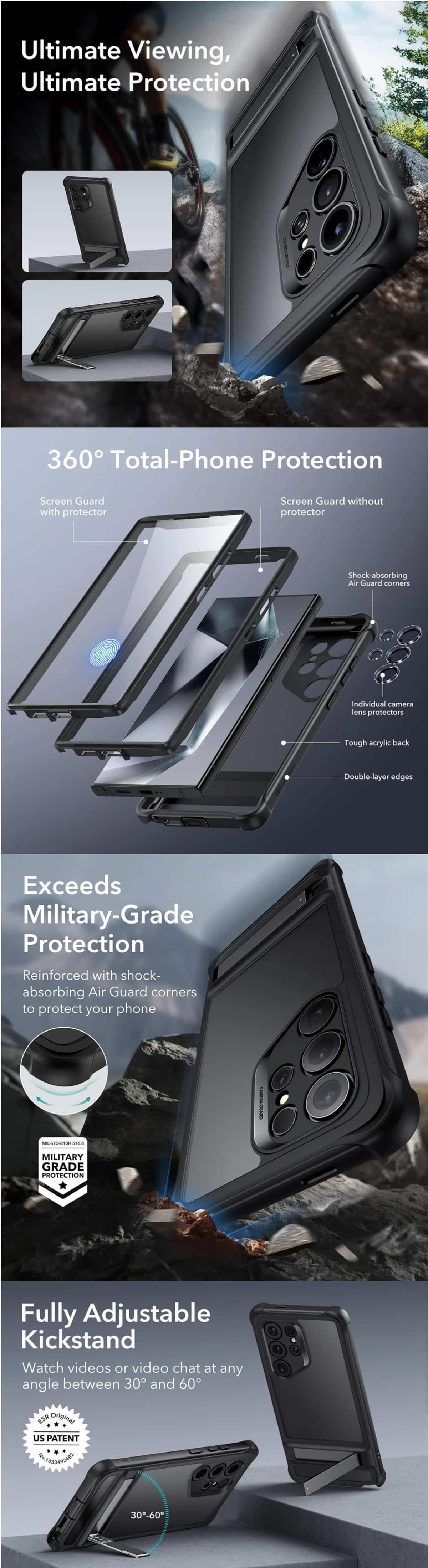 ESR Samsung Galaxy S24 Ultra Bundle Armor Kickstand Case