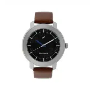 Fastrack 3121SL01 Quartz Analog Black Dial Leather Strap Watch for Men