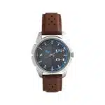 Fastrack 3124SL06 Loopholes Quartz Analog Grey Dial Leather Strap Watch for Men