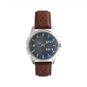 Fastrack 3124SL06 Loopholes Quartz Analog Grey Dial Leather Strap Watch for Men
