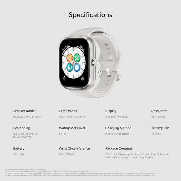 HONOR CHOICE Watch 1.95" AMOLED Display with Bluetooth Calling - Image 4