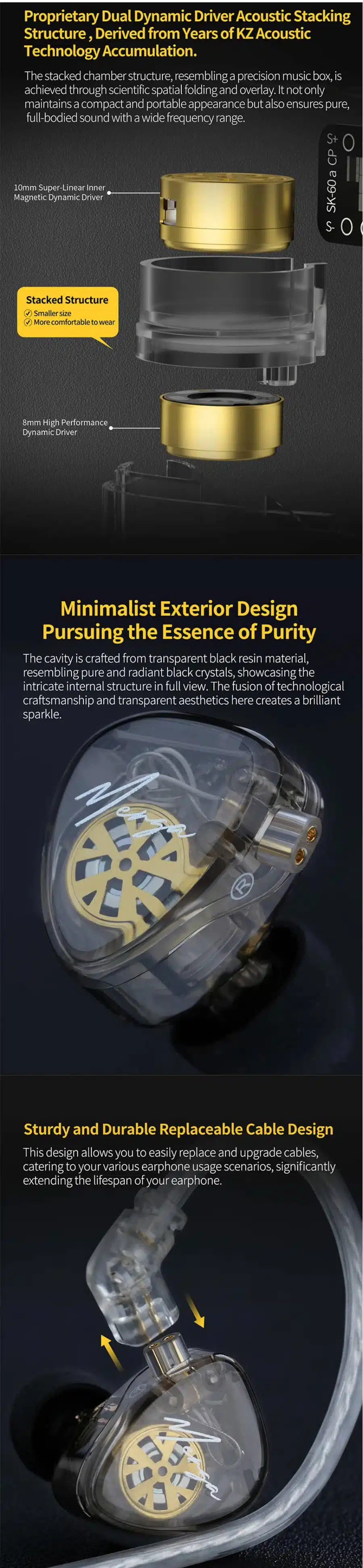 KZ Merga 2DD Dynamic Driver in-Ear Headphones