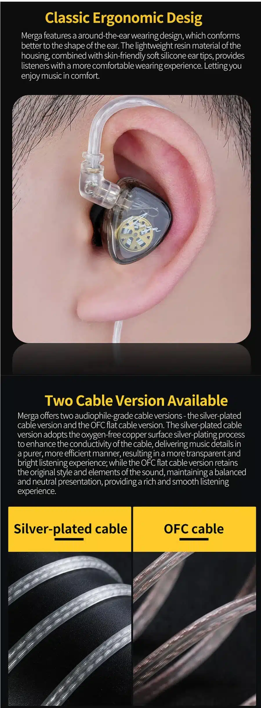 KZ Merga 2DD Dynamic Driver in-Ear Headphones