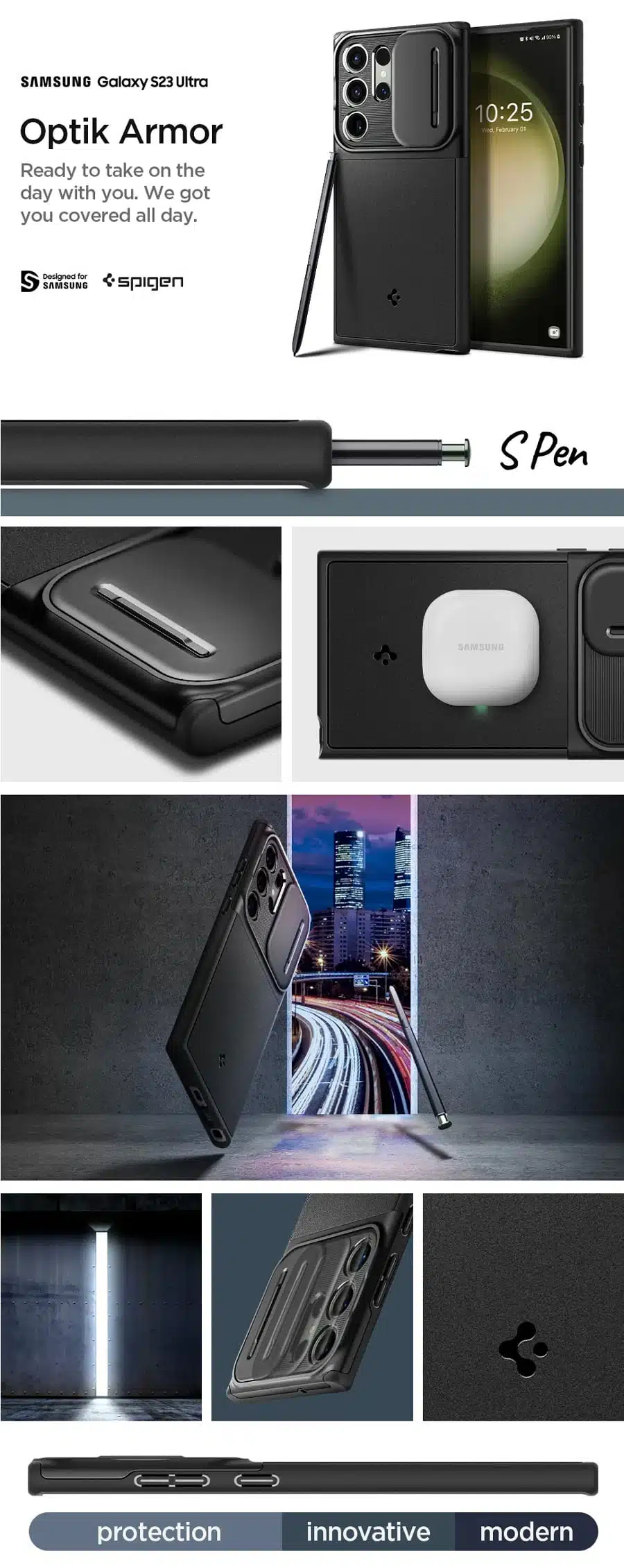 Spigen Samsung Galaxy S23 Ultra Optik Armor Case