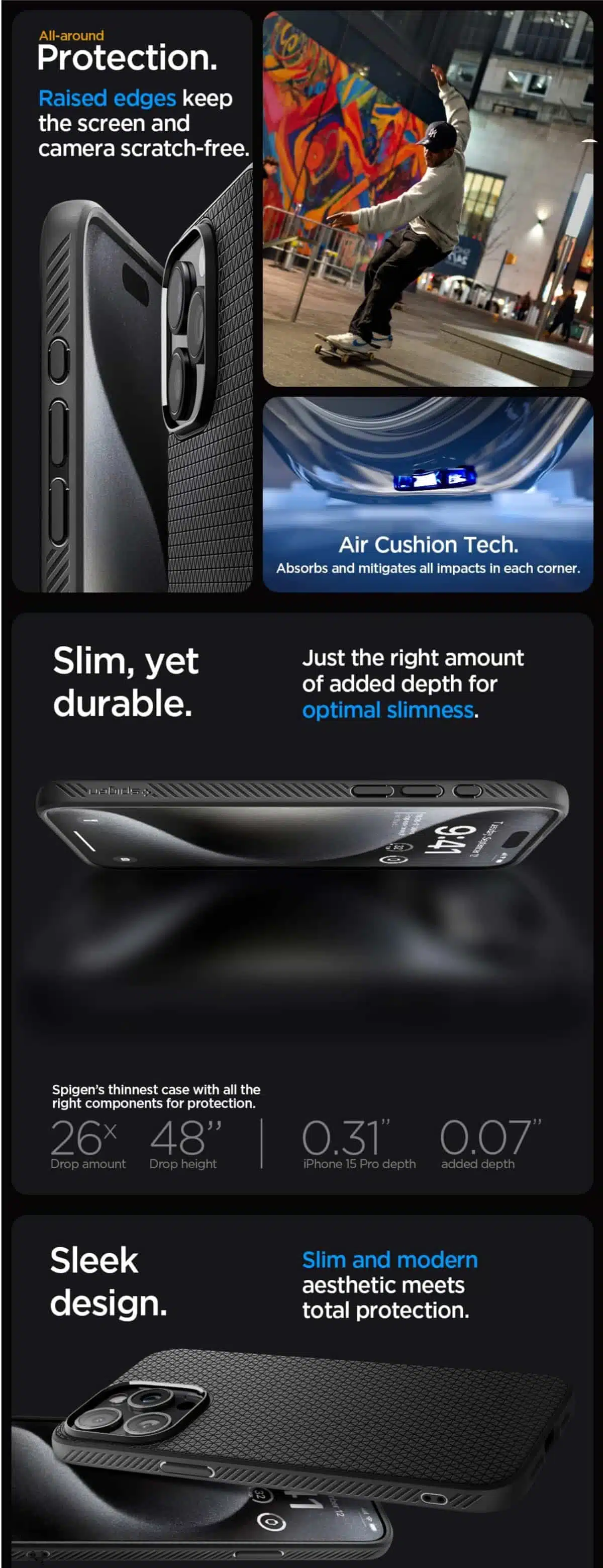 Spigen iPhone 15 Pro - 15 Pro Max Liquid Air Case