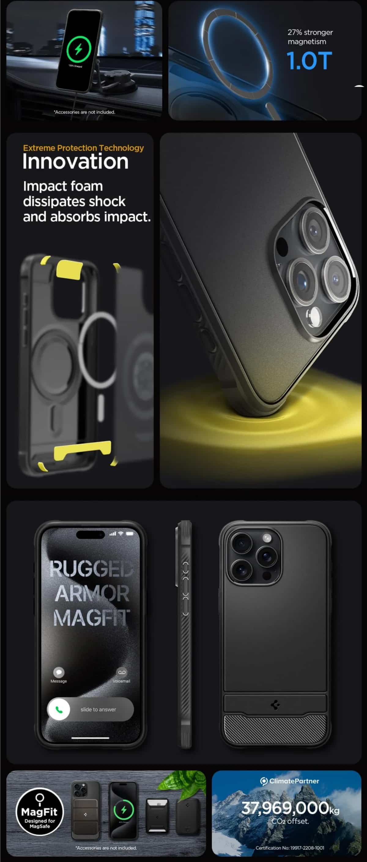 Spigen iPhone 15 Pro - 15 Pro Max Rugged Armor MagFit Case