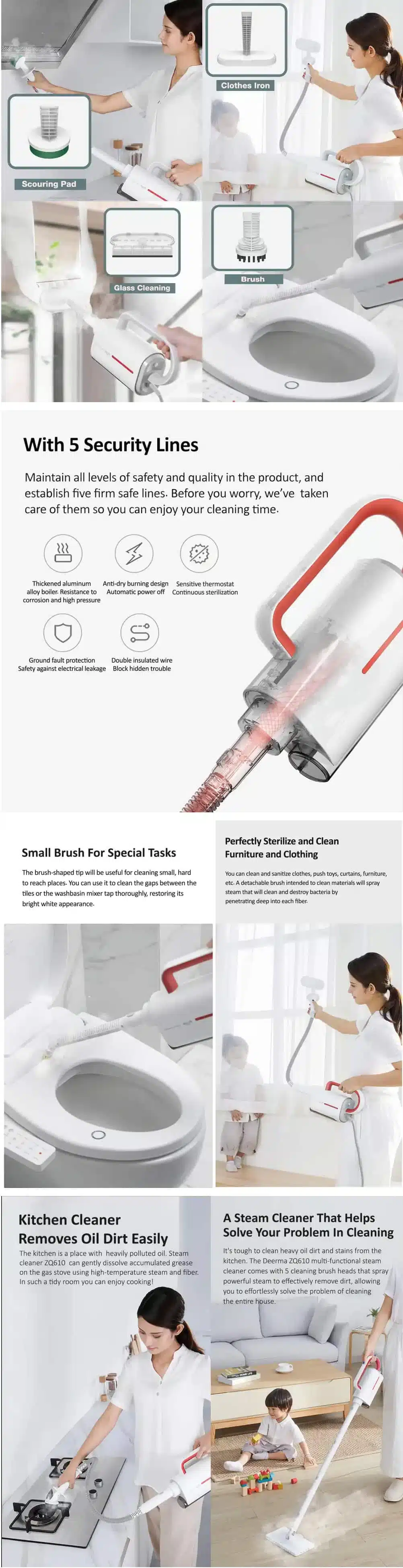 Xiaomi Deerma (ZQ610) Handheld Steam Vacuum Cleaner 1600W